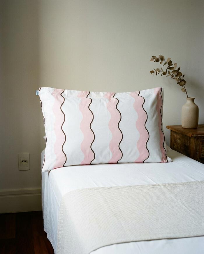 Fronha Percalle Estampada Wave Rose 200 Fios image number 3