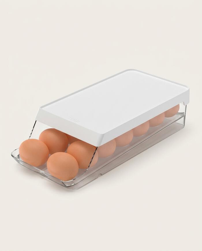 Organizador de Ovos Roll Clear Fresh II Branco image number 4