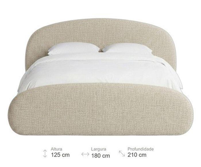 Cama C&eacute;u Linho Bege Casal image number 4