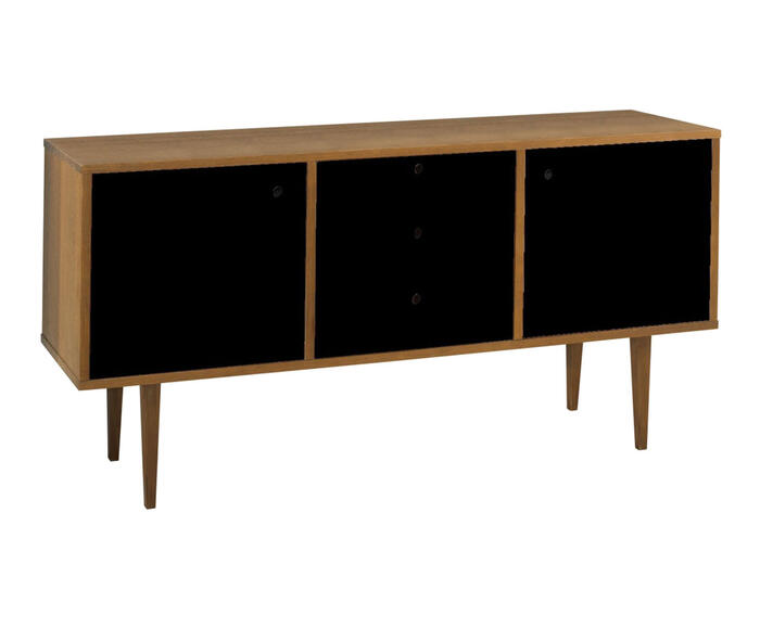 Buffet Vintage 02 Portas e 03 Gavetas Preto - image 0