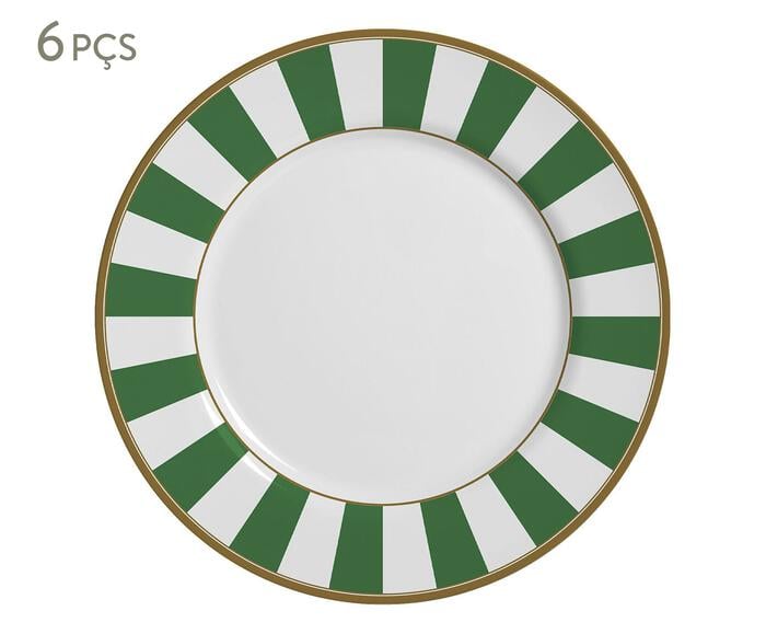 Jogo de Pratos para Sobremesa Stripe Verde - image 0