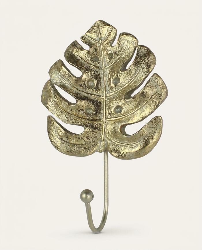 Gancho de Parede Folha Costela-de-ad&atilde;o Dourado - image 1