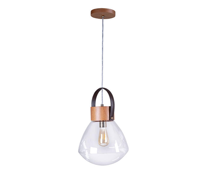 Pendente L&acirc;mpadari Castanho Claro e Cristal I Bivolt - image 0