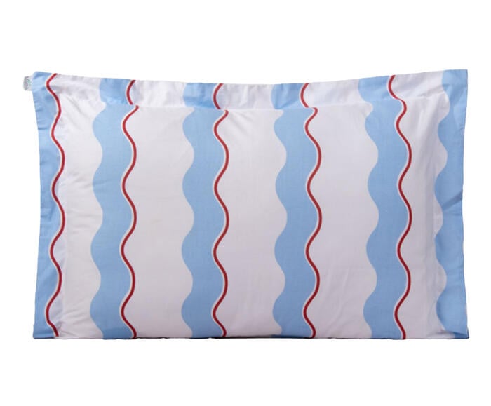 Fronha Percalle Estampada Wave Blue 200 Fios - image 0