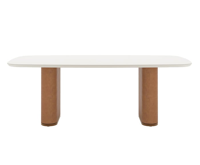 Mesa Lintz 1.8 Off-White Fosco e Caramel - image 0