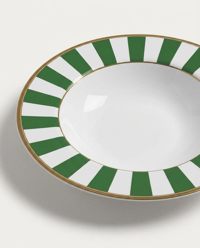Jogo de Pratos Fundos Stripe Verde image number 4