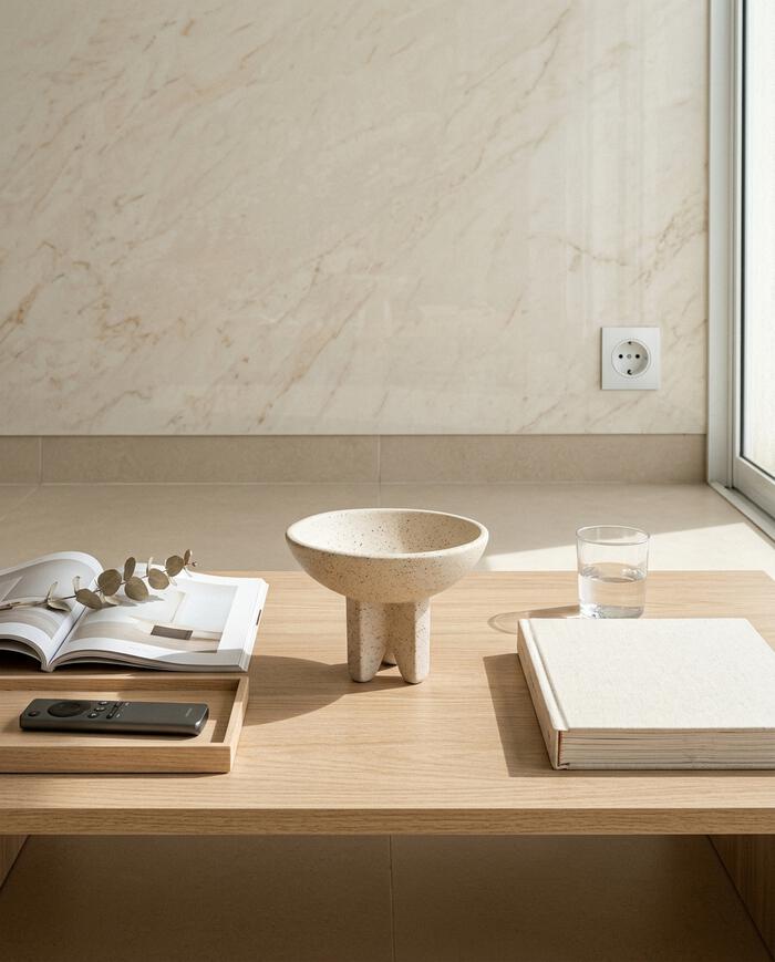Centro de Mesa com P&eacute; Ibiza Branco Pequeno - image 1
