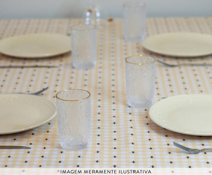 Toalha de Mesa Xadrez Abelhas Amarelo image number 3