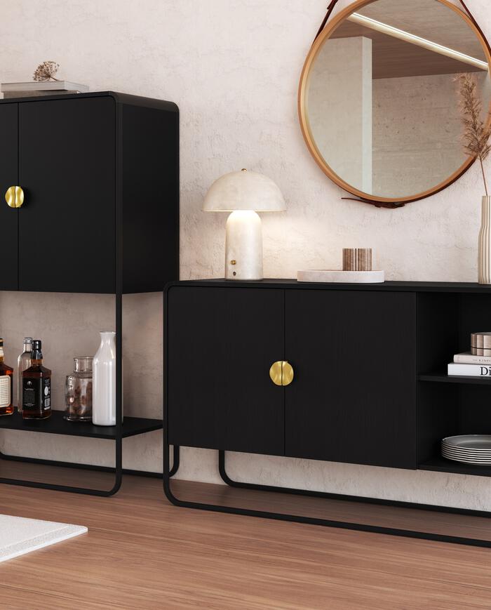 Balc&atilde;o Buffet Luna III - Nero - image 1