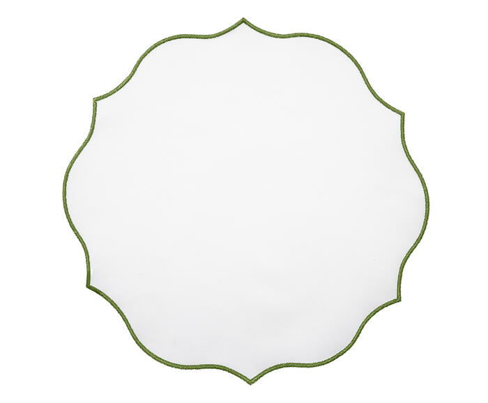Lugar Americano Redondo Rococ&oacute; Branco e Verde - image 0
