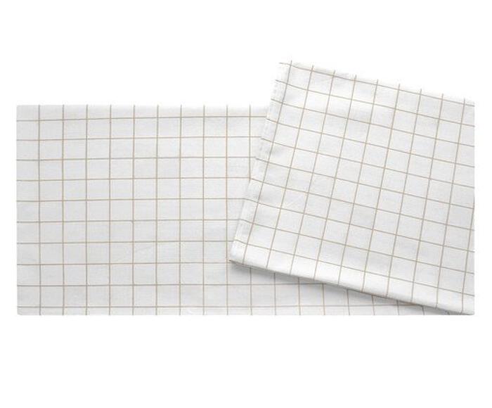 Toalha de Mesa Panam&aacute; Grid Bege - 160X250cm - image 0