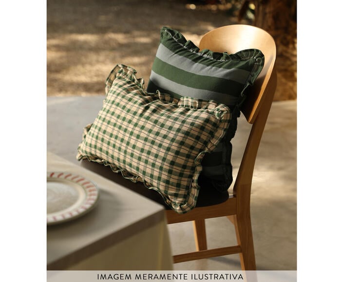 Capa de Almofada Babados Quadretti Verde - image 1