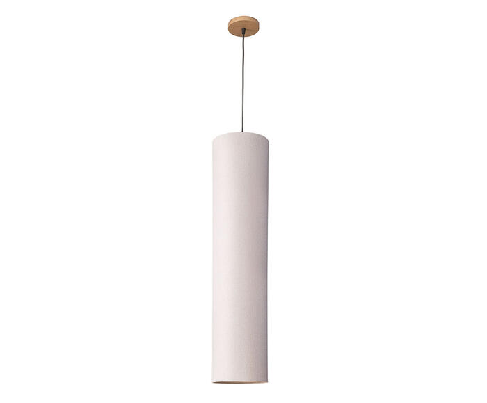 Pendente Esbelto Grande Cupula Linho Orion Castanho - Bivolt - image 0