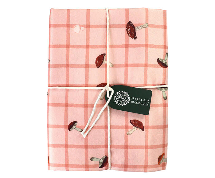 Toalha de Mesa Bosque Encantado Xadrez Ros&eacute; - image 0