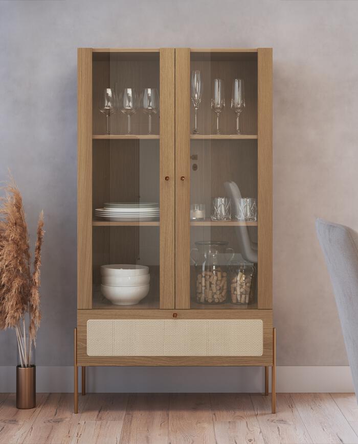 Cristaleira Tela Oslo Hanover e Dourado - image 1