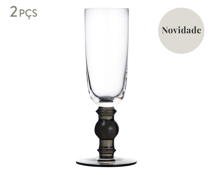 Jogo de Ta&ccedil;as para Champanhe Skadi Fum&ecirc; - image 0