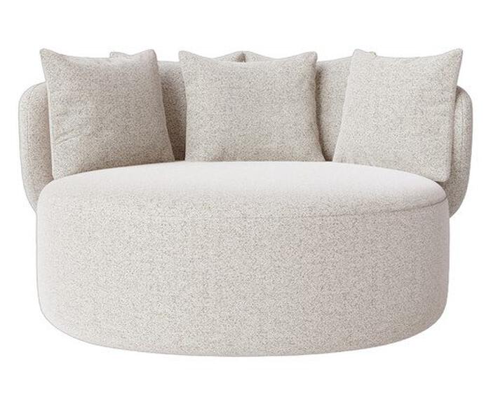 Chaise Luna com Puff Bege - image 0
