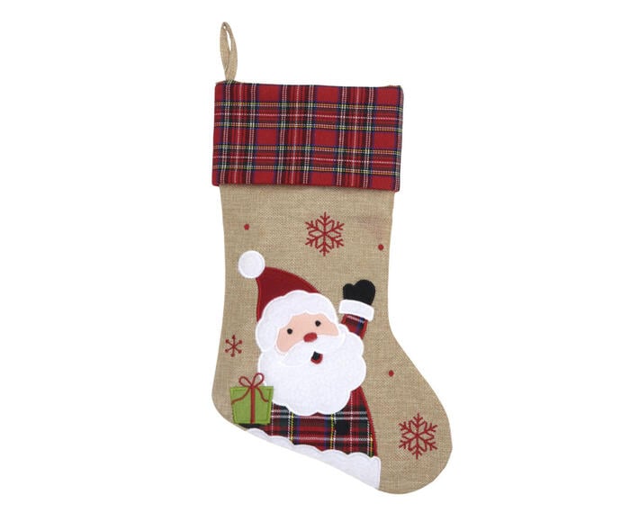 Meia Natalina para Pendurar Papai Noel - Marrom - image 0