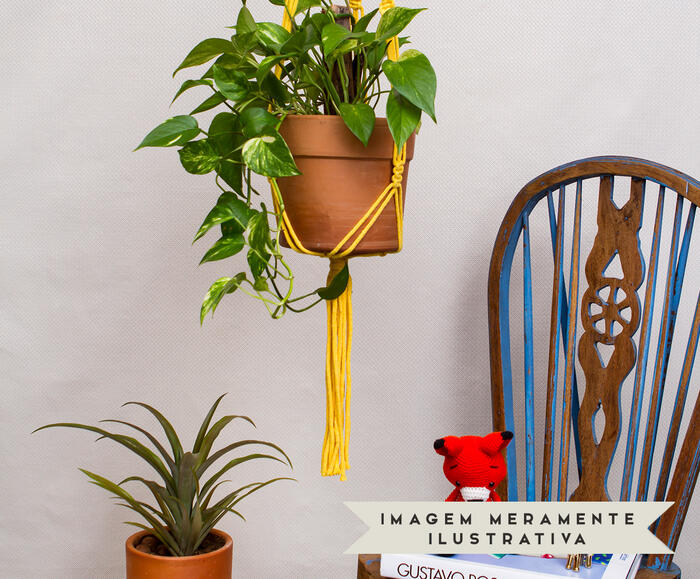 Hanger em Macram&ecirc; Clean Amarelo image number 4