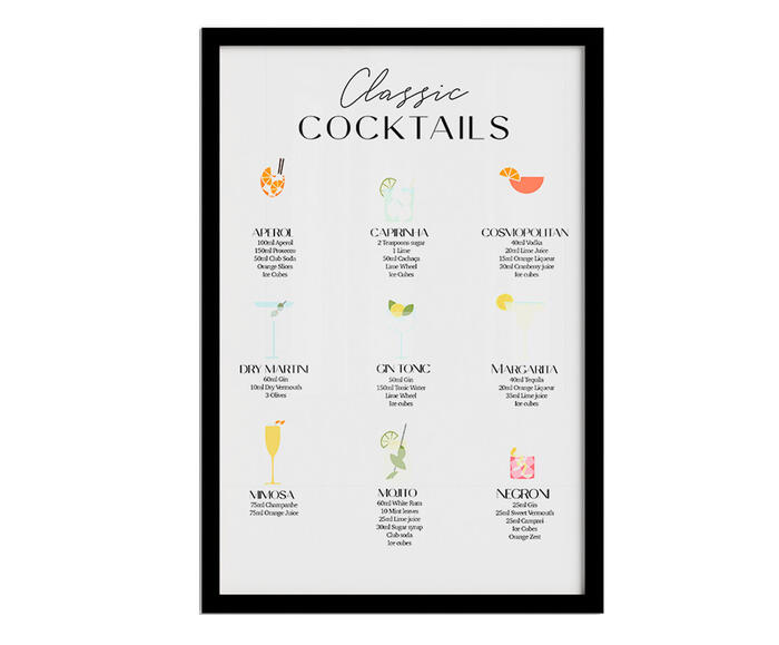 Quadro Classic Coktails com Moldura Preta - image 0