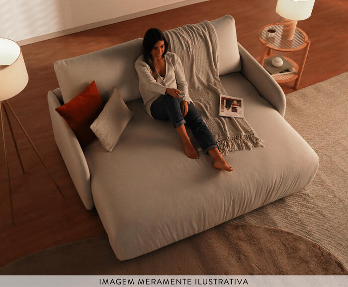 Sof&aacute; Retr&aacute;til Cloe - Linh&atilde;o Bege image number 2