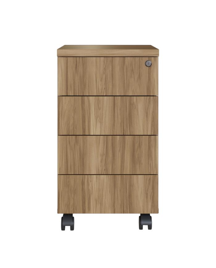 Mesa Escrivaninha Gaveteiro  Concept Home Office Nogal - Preto image number 2