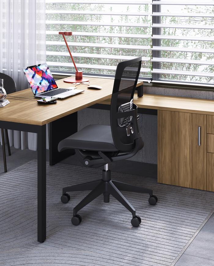 Conjunto Mesa Escrit&oacute;rio e Balc&atilde;o - Preto - image 1