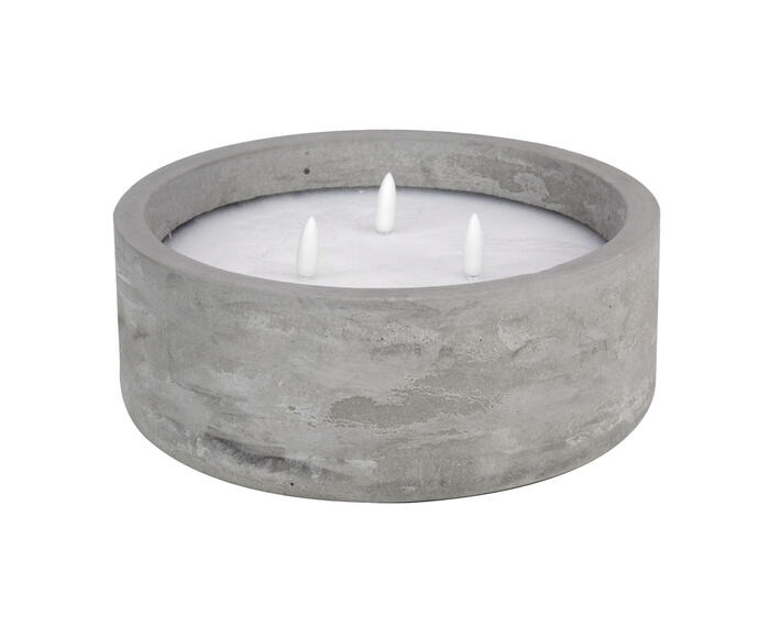 Vela Redonda com Leds e Chama 3D Cinza - image 0