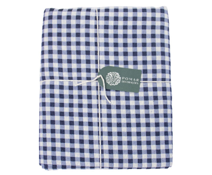 Toalha de Mesa Xadrez Azul e Branco - image 0