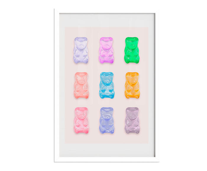 Quadro Gummy Bear com Moldura Branca - image 0