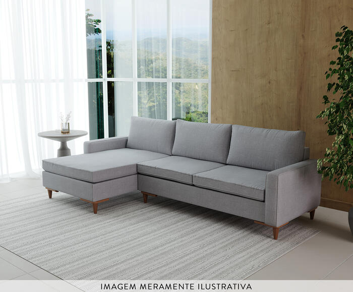 Sof&aacute; com Chaise Sivas II Cinza image number 6