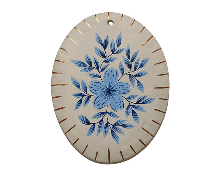 Plaquinha de Parede Floral Azul Claro - image 0