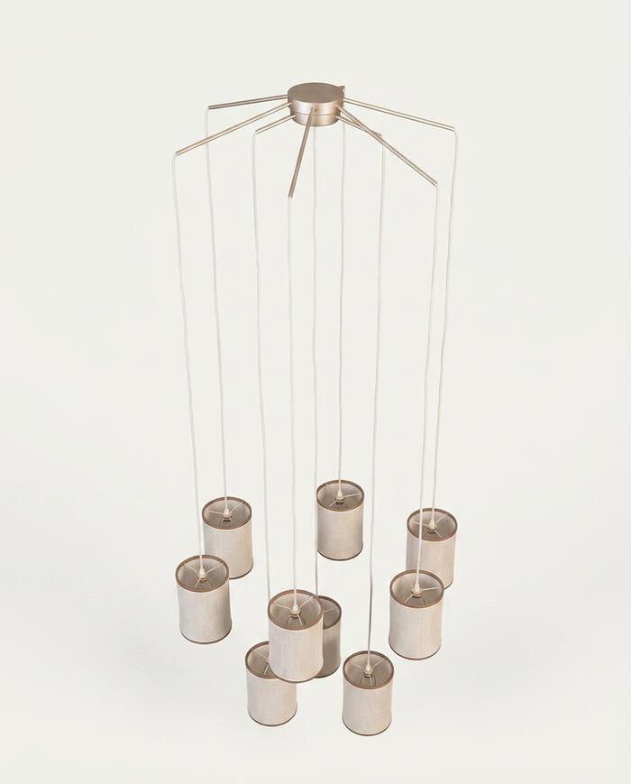 Lustre Apollo 9 Lampadas Castanho - Bivolt image number 4