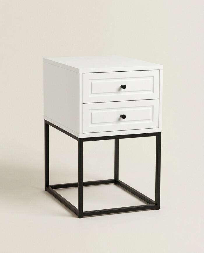 Mesa de Cabeceira Bonn Branco e Preto - image 0