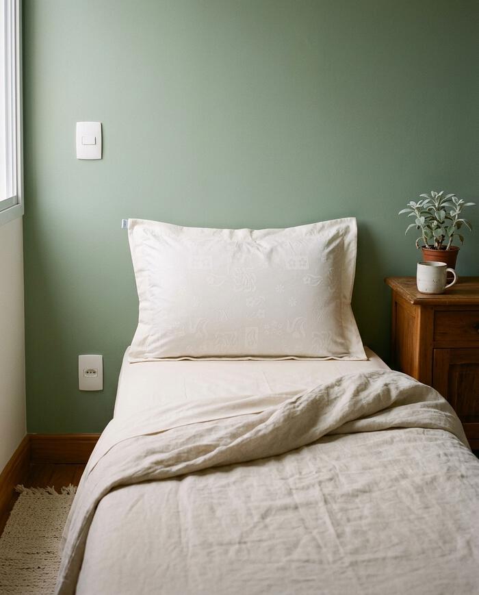 Fronha Percalle Estampada All White 200 Fios image number 3