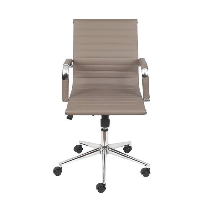 Cadeira Girat&oacute;ria com Rod&iacute;zios Office Eames Esteirinha Bege - image 1