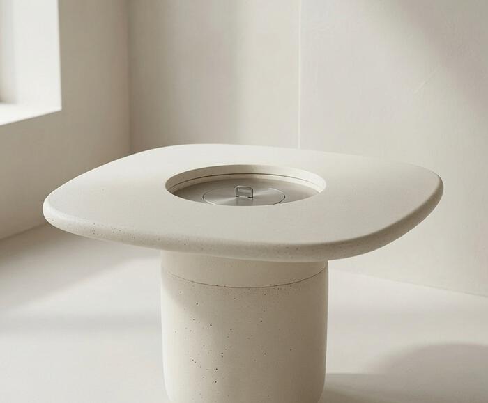 Mesa de Centro Alta com Lareira Rocha - image 1