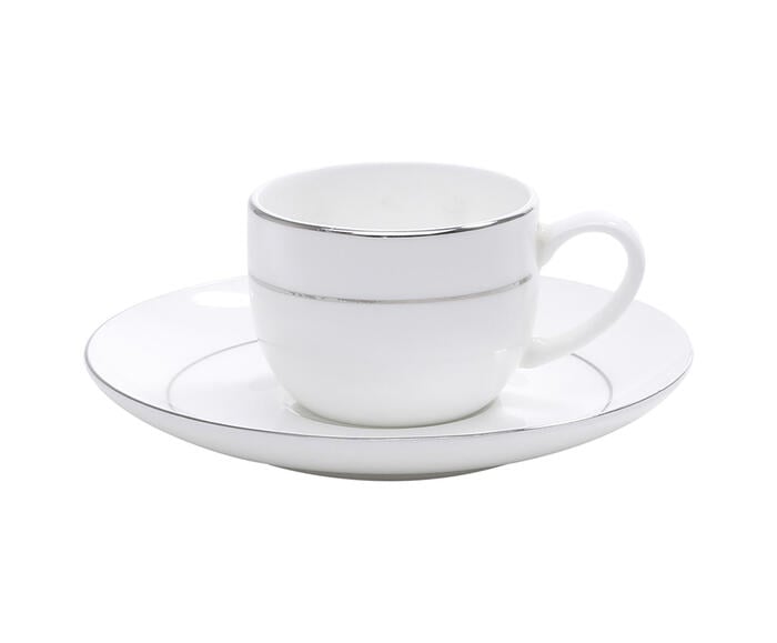 Aparelho de Jantar em Porcelana com Borda Prateada M&ocirc;naco - image 1