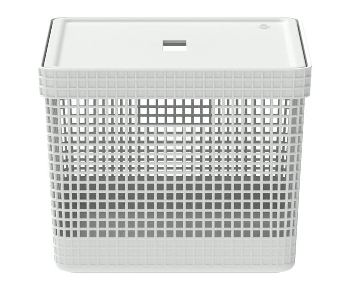 Cesto com Tampa Grid II Branco image number 2