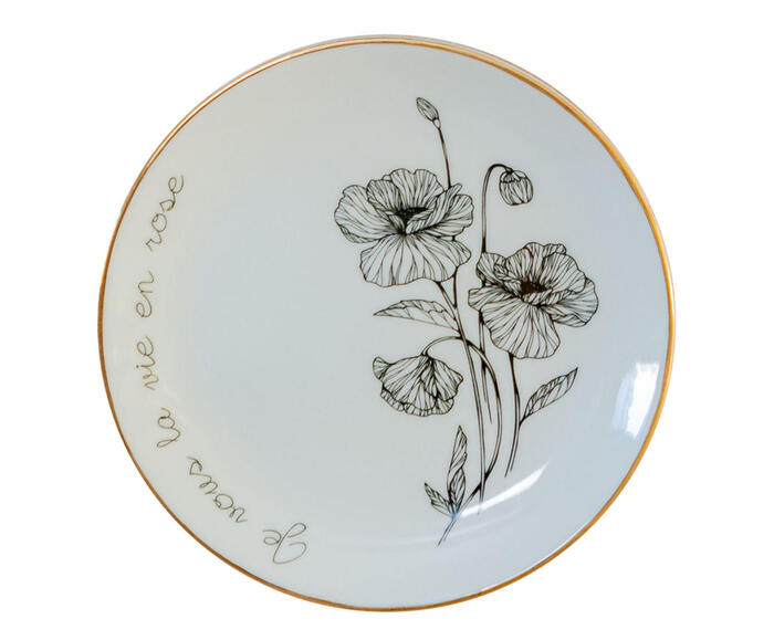 Prato Decorativo em Porcelana La Vie En Rose - image 0