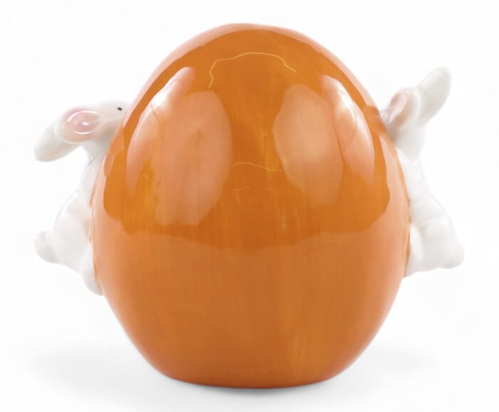 Pote Decorativo com Coelho Laranja e Branco image number 3
