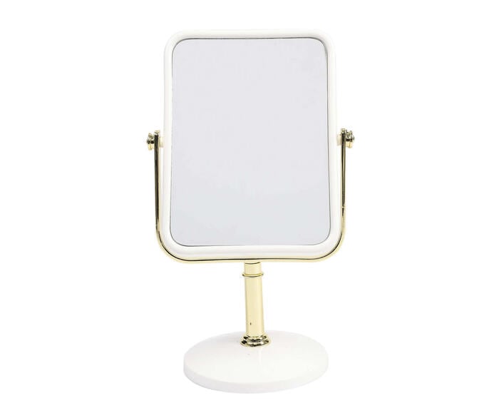 Espelho Retangular Mesa Modern Branco e Gold - image 0