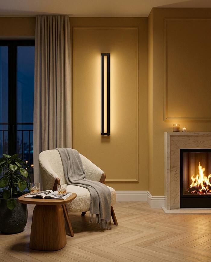 Arandela Led Lines Preto Bivolt - image 1
