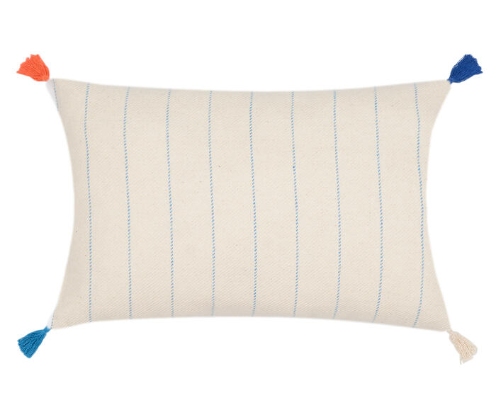 Capa de Almofada com Tassel Jeri Azul e Laranja - image 0