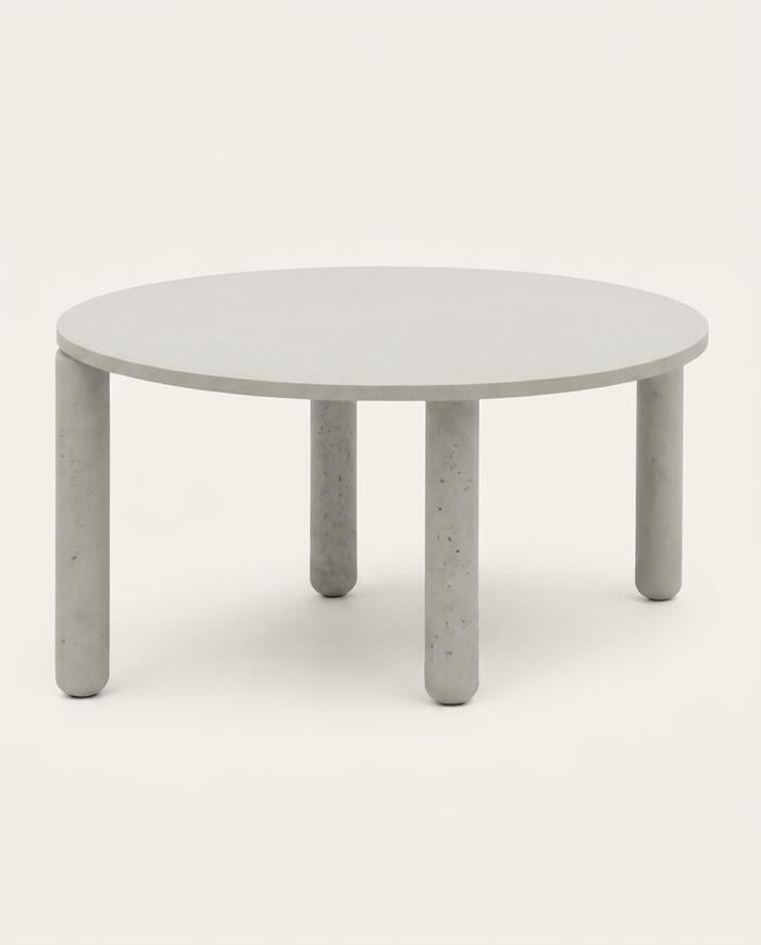 Mesa de Jantar Pilotis com Tampo C&iacute;rculo Branco - image 0