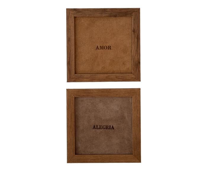 Jogo de Quadros "Amor e Alegria" Caramelo e Fendi - image 1
