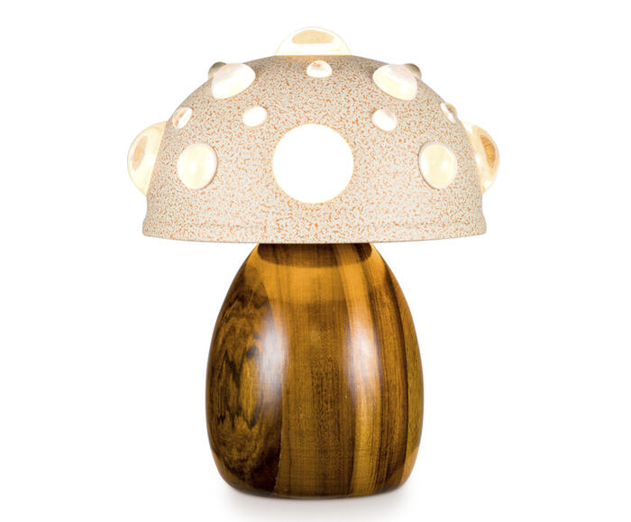 Lumin&aacute;ria Mini Cogumelo Coral e Imbuia image number 2