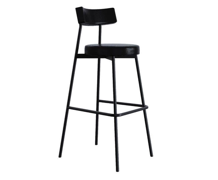 Banqueta Alta Stout Courino Preto - image 0