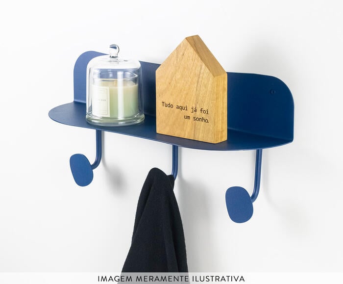 Prateleira Cabideiro Org&acirc;nica Jo&aacute; Azul - image 1
