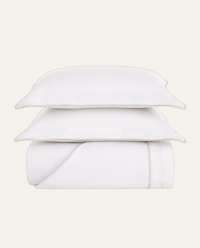 Jogo de Fronhas Bliss Branco e Bege 300 Fios - image 0